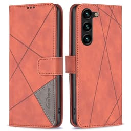 SKALO Samsung S24+ BINFEN COLOR Præget Flip Cover - Brun