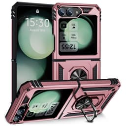 SKALO Samsung Z Flip6 Armor Hybridi metallirengas kuori - Ruusukulta