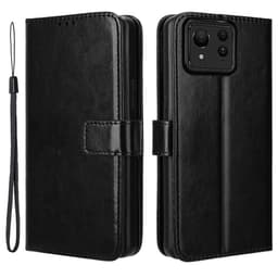 SKALO Asus Zenfone 11 Ultra 5G Crazy Horse lompakko PU nahka - Musta
