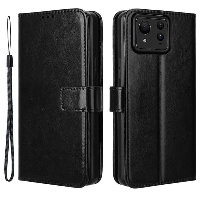 SKALO Asus Zenfone 11 Ultra 5G Crazy Horse Pungetui PU læder - Sort