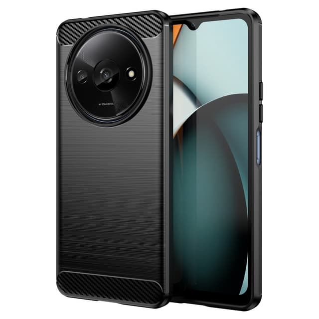 SKALO Xiaomi Redmi A3 Armor Carbon Stødsikker TPU-cover - Sort