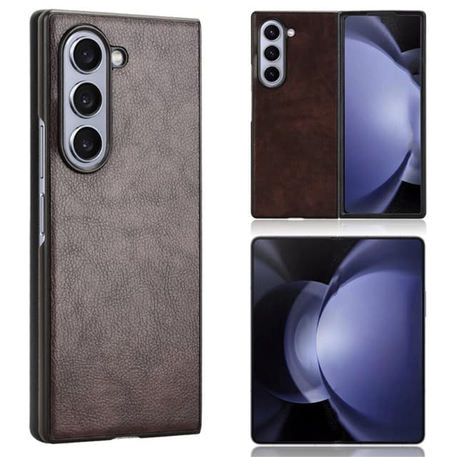 SKALO Samsung Z Fold6 PU-nahkainen Suojakuori - Ruskea