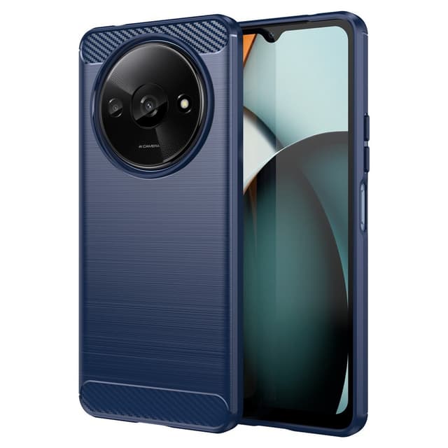 SKALO Xiaomi Redmi A3 Armor Carbon Iskunkestävä TPU suojakuori - Sininen