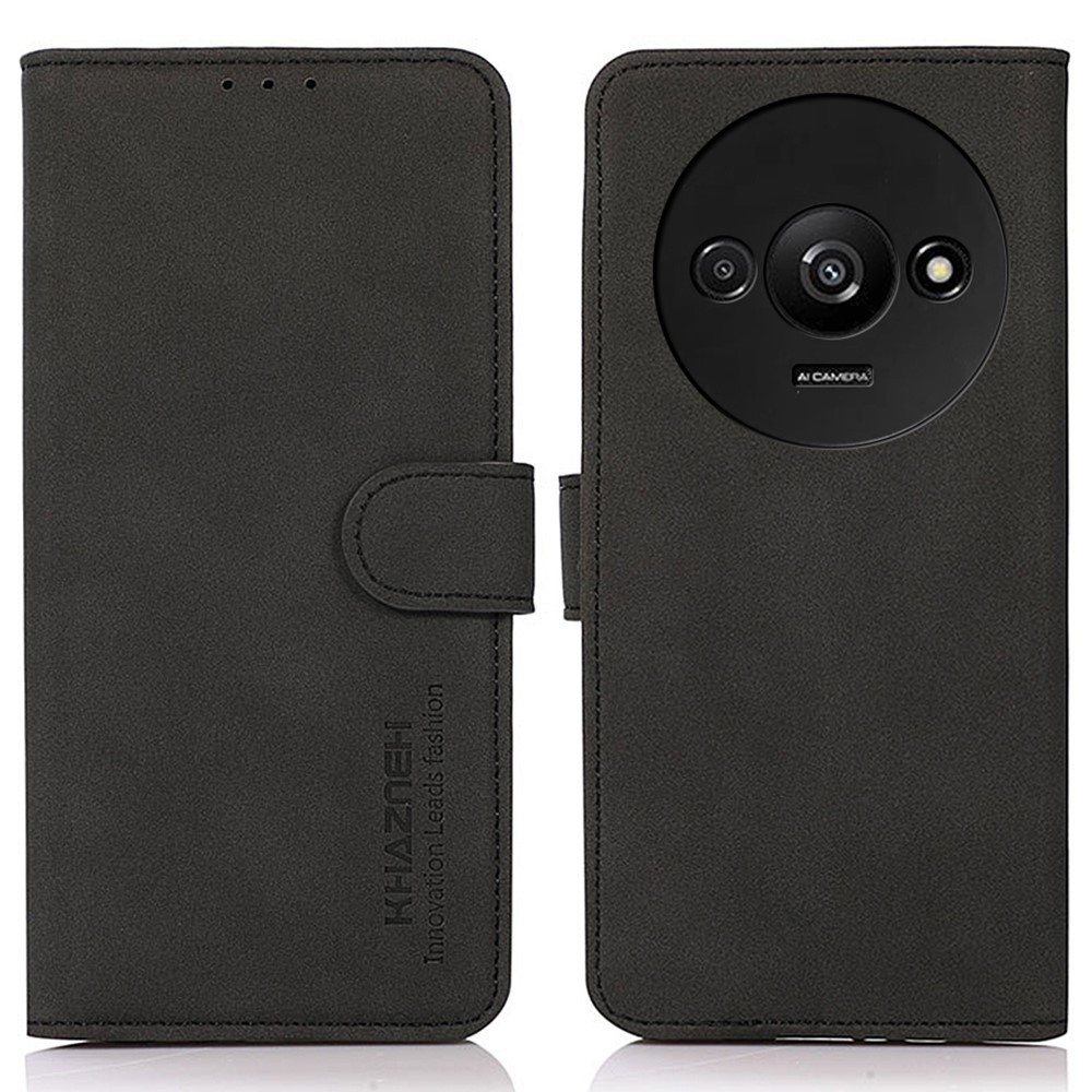 SKALO Xiaomi Redmi A3 KHAZNEH Lompakkokotelo PU-nahasta - Musta