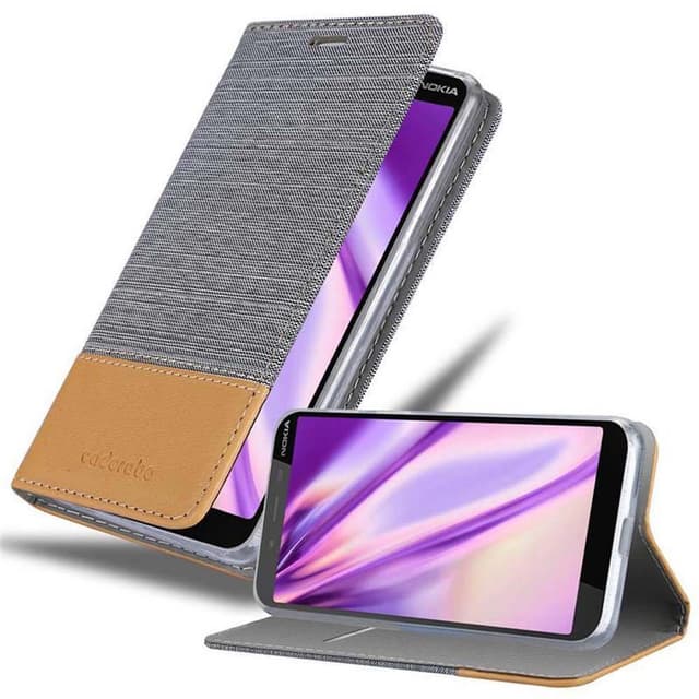 Nokia 1 PLUS Plånboksfodral Skal (Grå)