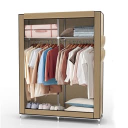 Fällbar Garderob 108x170x45 cm Klädskåp Skåpet (beige)