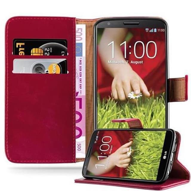 LG G2 Plånboksfodral Skal (Röd)