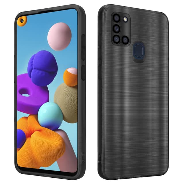 Samsung Galaxy A21s Skal Fodral Case (Svwart)