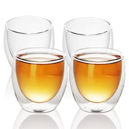 4x Teglass Kaffeglass Dobbeltvegget Termisk Glass 250ml