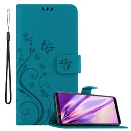 Sony Xperia PRO-I lommebokdeksel Blomster deksel (blå)