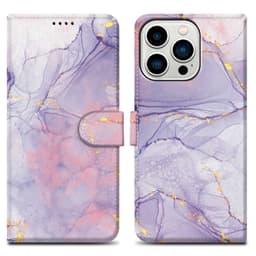 iPhone 14 PRO Plånboksfodral Skal (Lila)