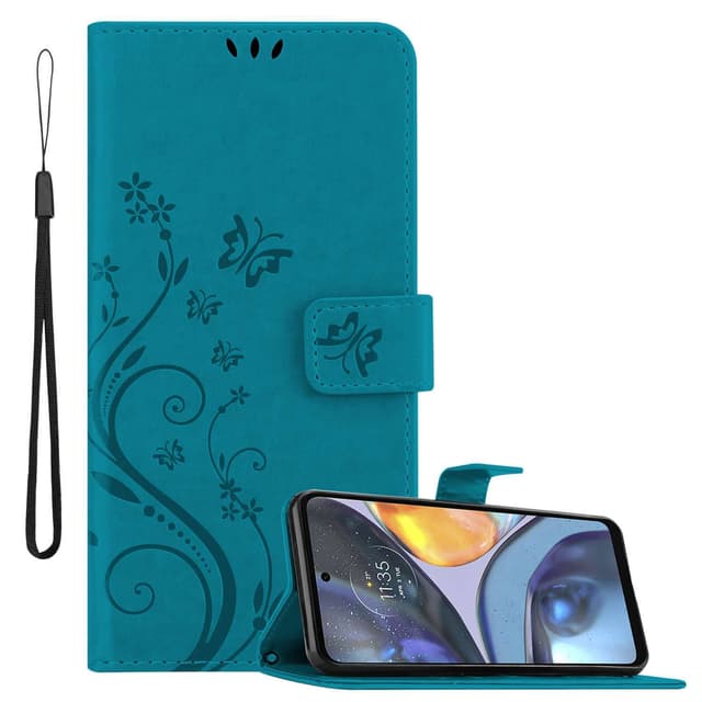 Motorola MOTO G22 Plånboksfodral Skal (Blå)