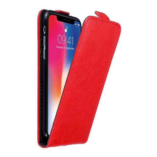 iPhone X / XS Pungetui Flip Cover (Rød)