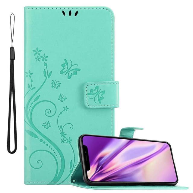 iPhone XS MAX Suojakuori Lompakkokotelo (Turkoosi)