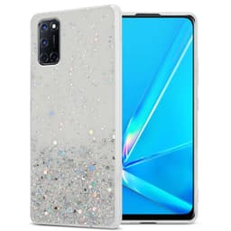 Oppo A92 Silikondeksel Glitter (Gjennomsiktig)