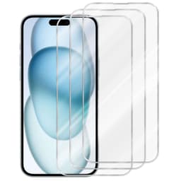 iPhone 15 PLUS 3x Suojakalvo Karkaistu lasi Näytönsuoja
