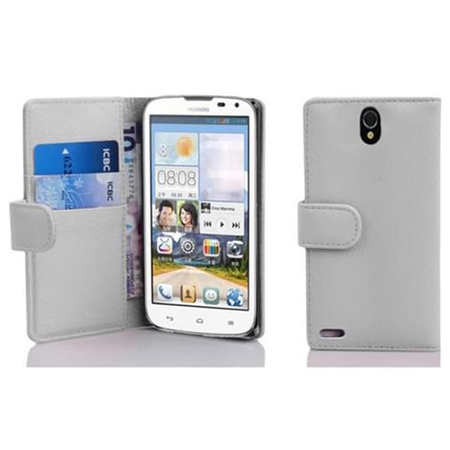 Huawei ASCEND G610 lommebokdeksel etui (hvit)