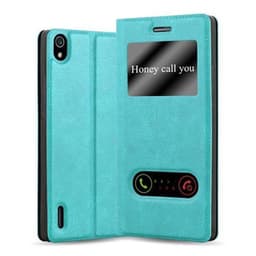 Huawei ASCEND P7 lommebokdeksel cover (turkis)