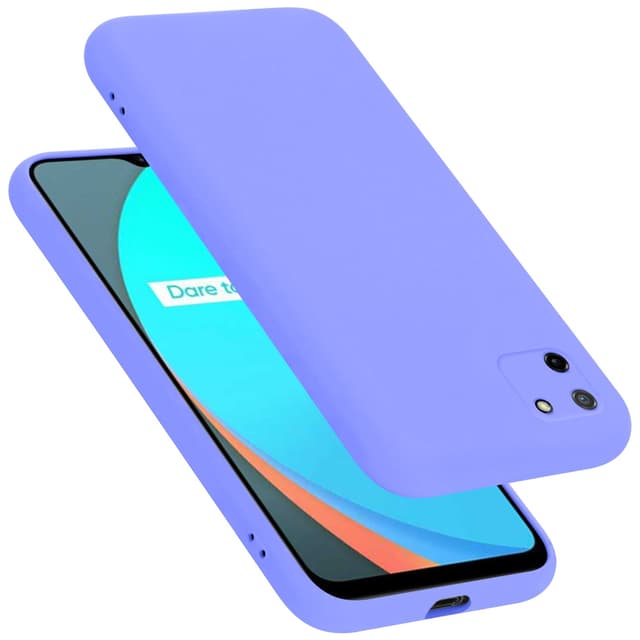 RankOne Cover Per Realme C11 (2020) Con Design CD E Texture Pelle - Azzurro