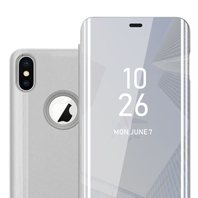 Suojakuori iPhone XS MAX Lompakkokotelo (Hopea)