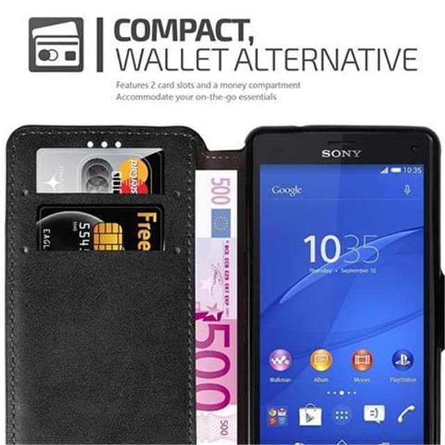 Sony Xperia Z3 COMPACT Plånboksfodral Skal (Svart)