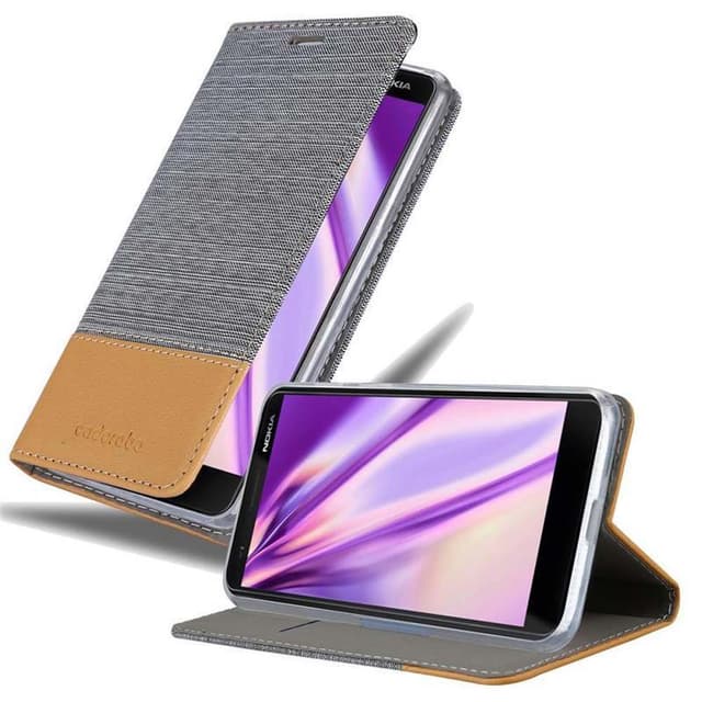 Nokia 3.1 Plånboksfodral Skal (Grå)