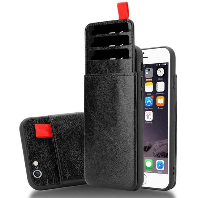 iPhone 6 PLUS / 6S PLUS Deksel Kunstskinn (svart)