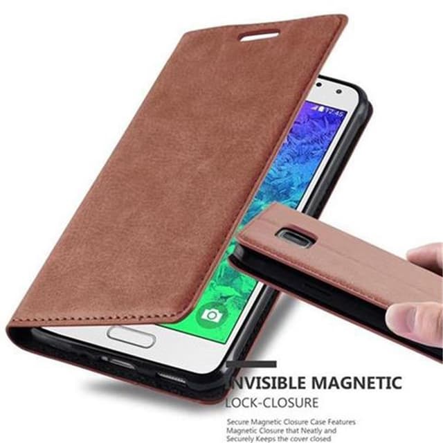Samsung Galaxy ALPHA Suojakuori Lompakkokotelo (Ruskea)