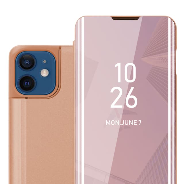 iPhone 12 / 12 PRO Plånboksfodral Skal (Rosa)