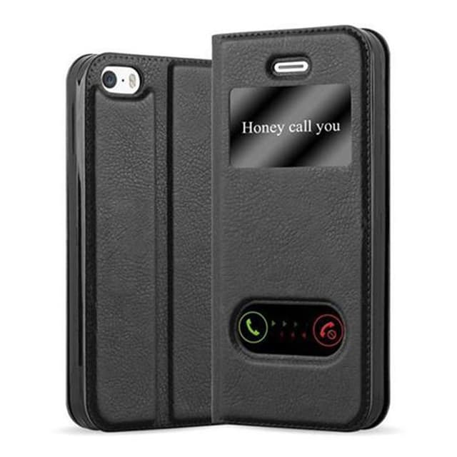 iPhone 5 / 5S / SE 2016 Plånboksfodral Skal (Svart)
