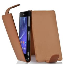 Sony Xperia Z2 Suojakuori Lompakkokotelo (Ruskea)