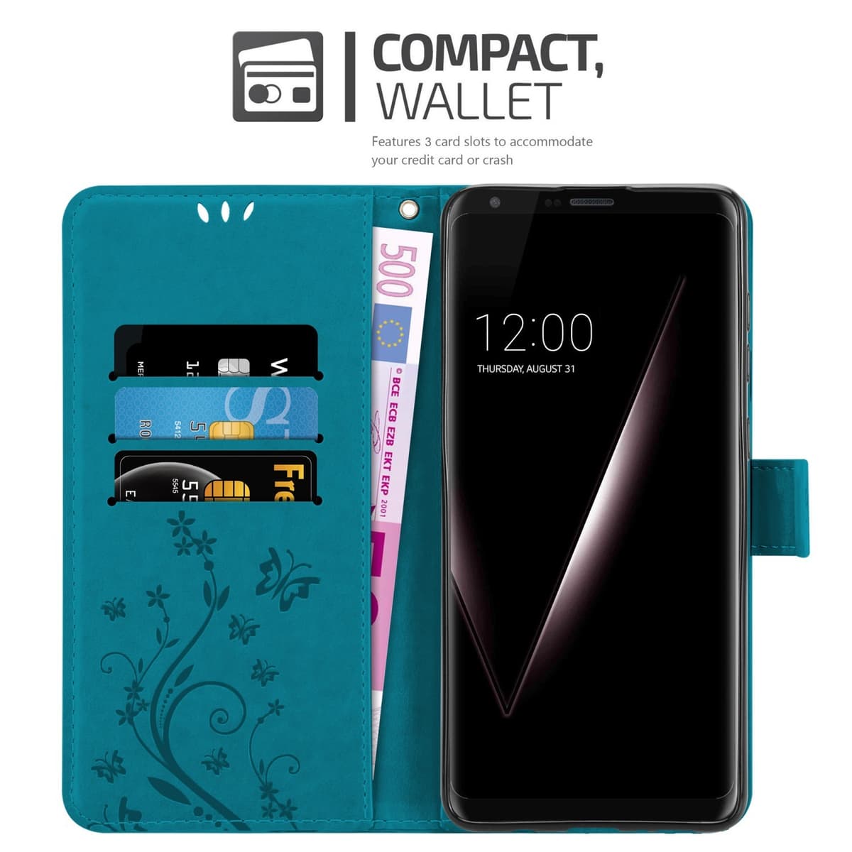 Custodia Rigida VOIA Per LG V30 E V30 Plus | Pocket Case Con Tasca In PU 3 Colori