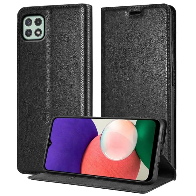 Samsung Galaxy A22 5G Suojakuori Lompakkokotelo (Musta)
