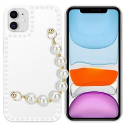 iPhone 11 Deksel med kjede (hvit)