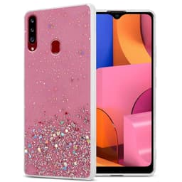 Samsung Galaxy A20s Silikondeksel Glitter (rosa)