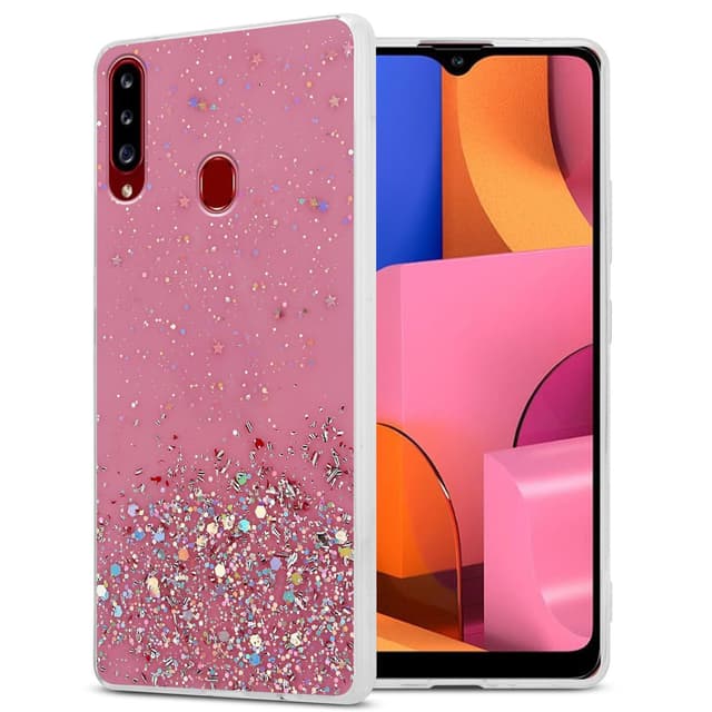 Samsung Galaxy A20s Silikondeksel Glitter (rosa)