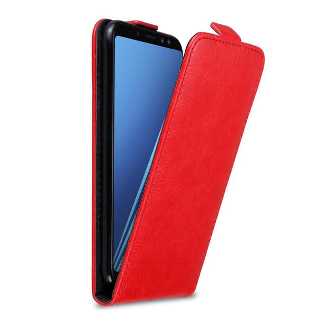 Samsung Galaxy A8 2018 Flipfodral Skal (Röd)