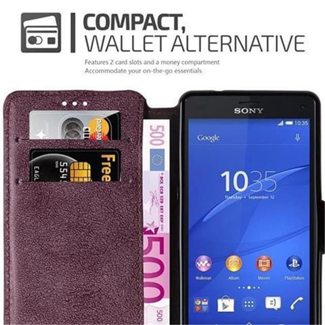 Sony Xperia Z3 COMPACT Plånboksfodral Skal (Röd)
