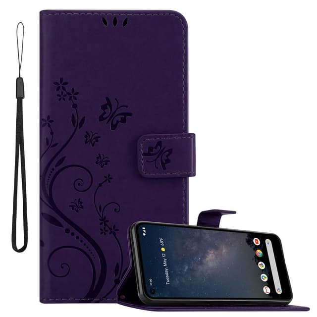 Google PIXEL 4A 5G Suojakuori Lompakkokotelo (Violetti)