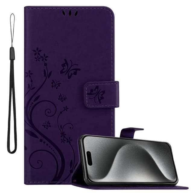 iPhone 15 PRO MAX Suojakuori Lompakkokotelo (Violetti)