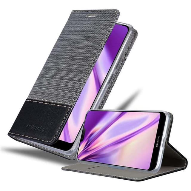 Nokia 7.1 Plånboksfodral Skal (Grå)