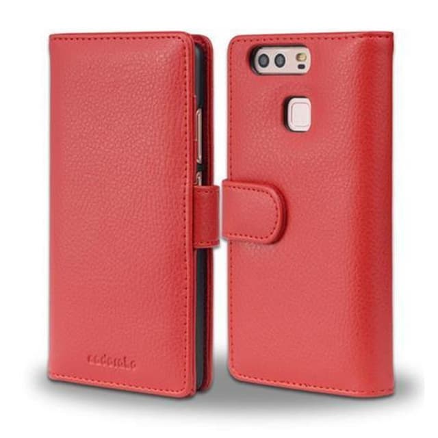 Huawei P9 Plånboksfodral Skal (Röd)