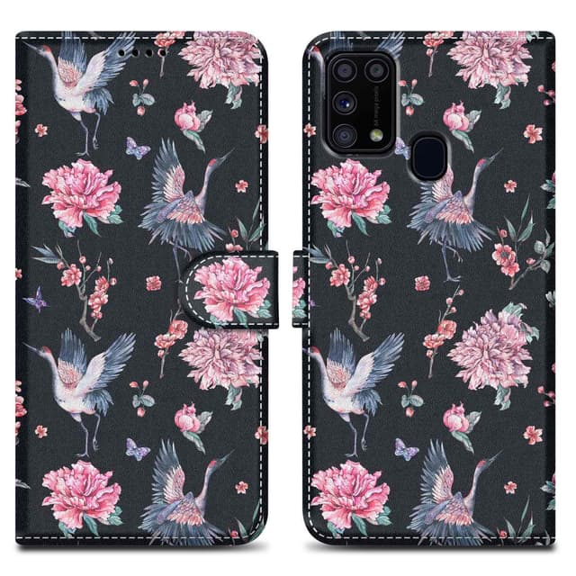 Samsung Galaxy M31 Suojakuori Lompakkokotelo (Musta)