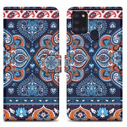Samsung Galaxy A21s Plånboksfodral Skal (Blå)