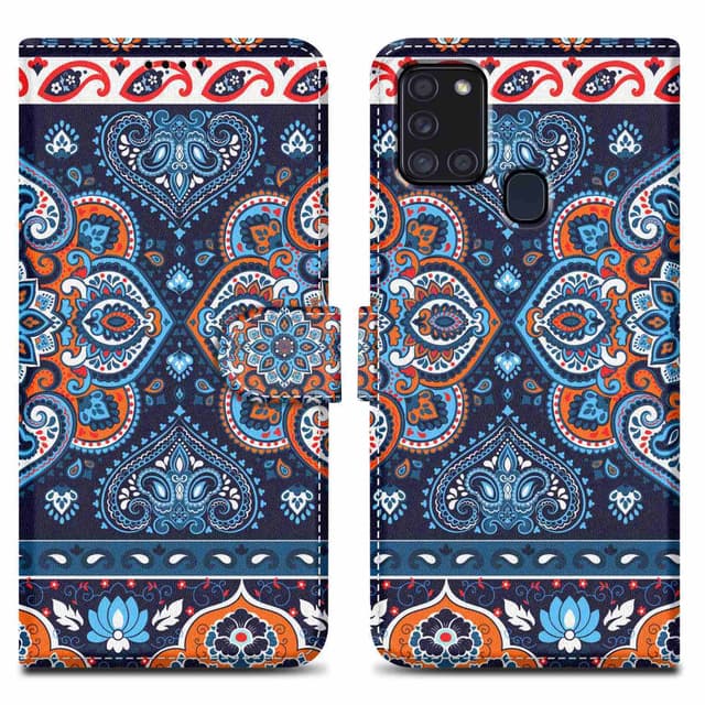 Samsung Galaxy A21s Plånboksfodral Skal (Blå)