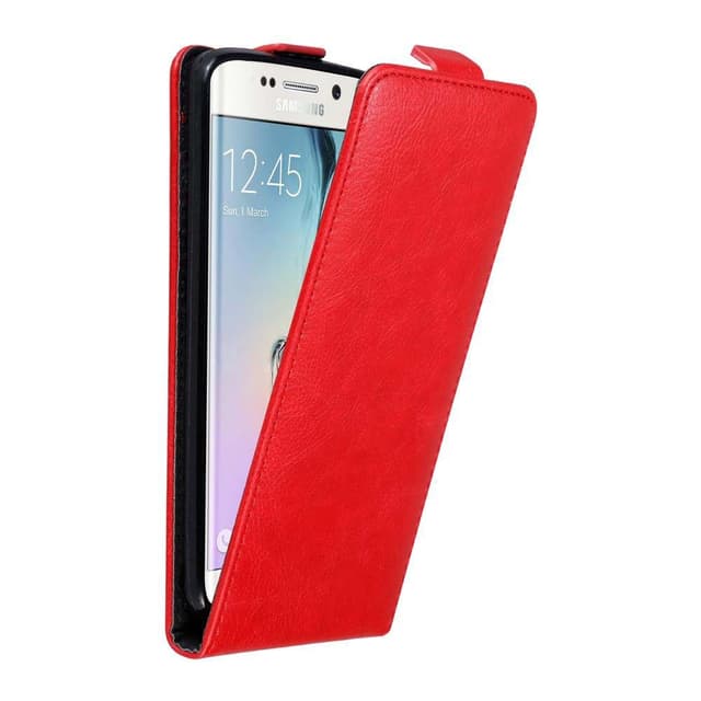 Samsung Galaxy S6 EDGE Pungetui Flip Cover (Rød)