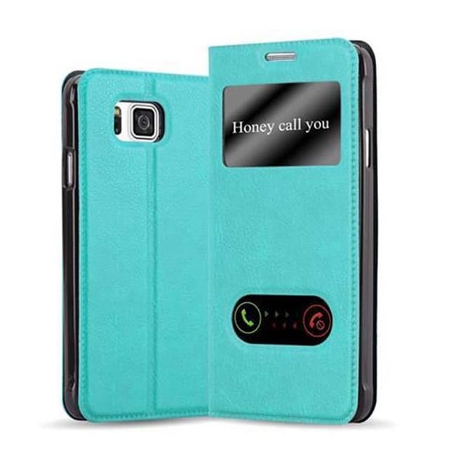 Samsung Galaxy ALPHA lommebokdeksel cover (turkis)