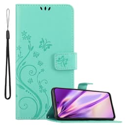 Xiaomi POCO M4 PRO 5G lommebokdeksel Blomster (turkis)