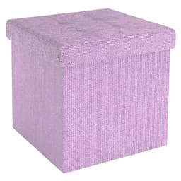 Hopfällbar Sittpall 38x38x38 cm Fotstöd (rosa)