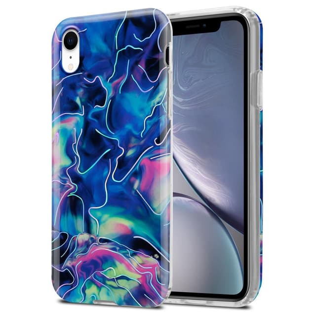 iPhone XR Suojakuori Lompakkokotelo (Sininen)